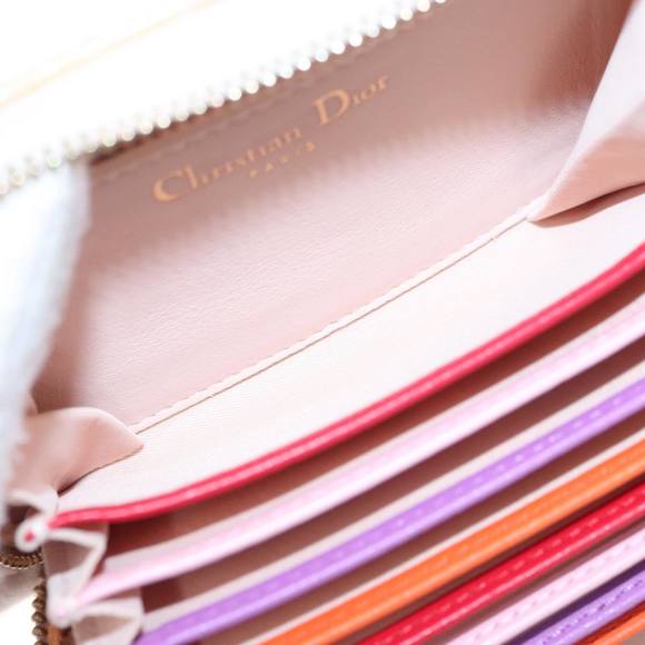 Christian Dior Canage Card Case Enamel Beige Auth ar13203 - Picture 15 of 16